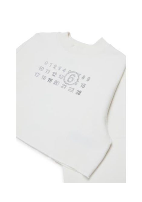 Felpa con strass MM6 KIDS MAISON MARGIELA | M61153 MM04HM6102
